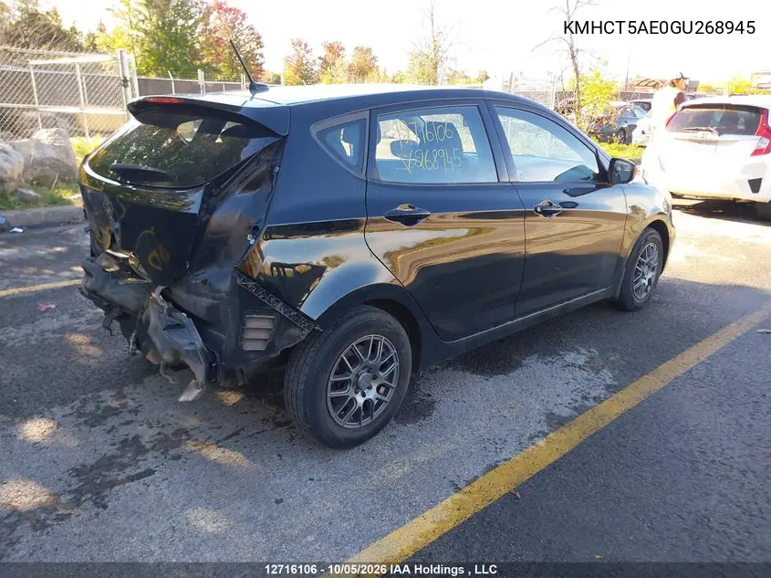 2016 HYUNDAI ACCENT VIN KMHCT5AE0GU268945 — фото 4