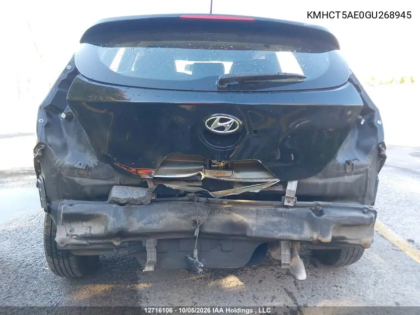 2016 HYUNDAI ACCENT VIN KMHCT5AE0GU268945 — фото 6