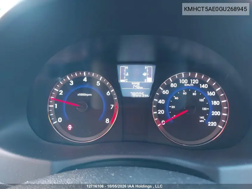 2016 HYUNDAI ACCENT VIN KMHCT5AE0GU268945 — фото 7