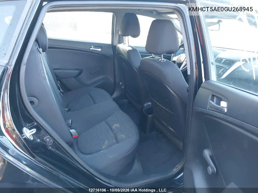 2016 HYUNDAI ACCENT VIN KMHCT5AE0GU268945 — фото 8