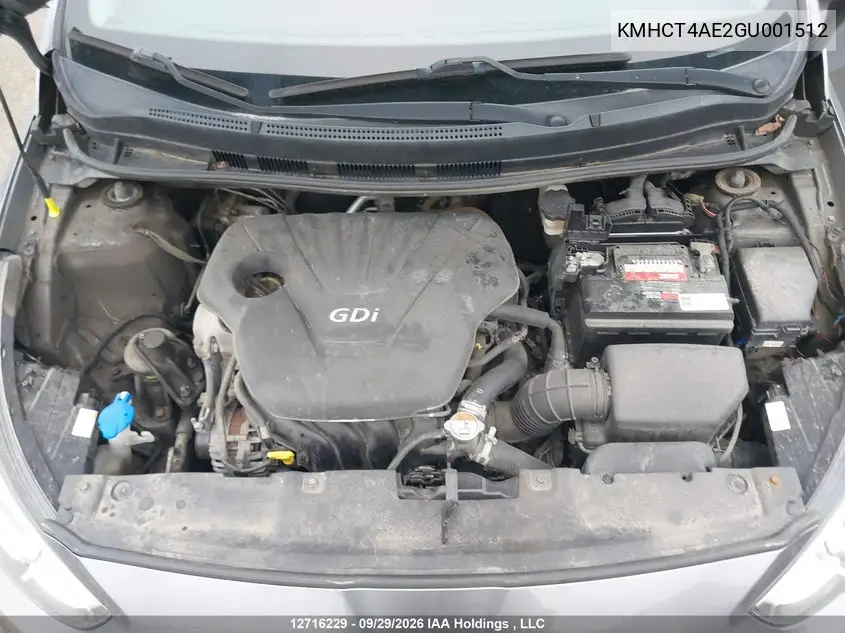 2016 HYUNDAI ACCENT VIN KMHCT4AE2GU001512 — фото 10