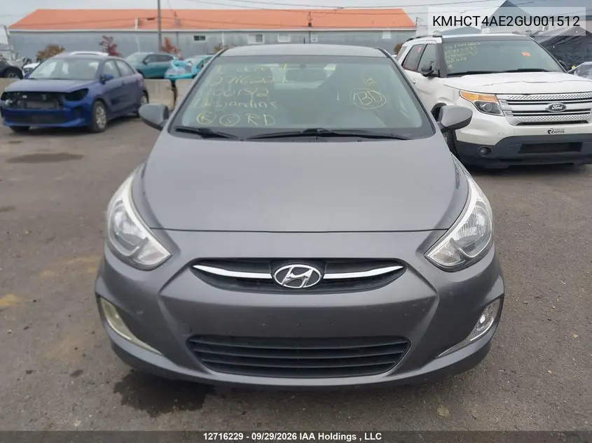 2016 HYUNDAI ACCENT VIN KMHCT4AE2GU001512 — фото 13