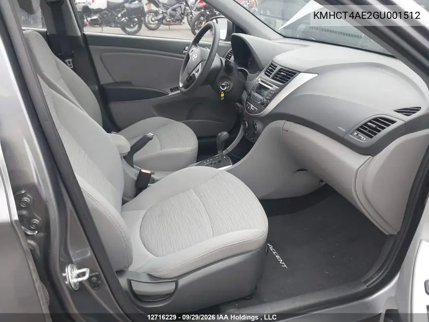 2016 HYUNDAI ACCENT VIN KMHCT4AE2GU001512 — фото 5
