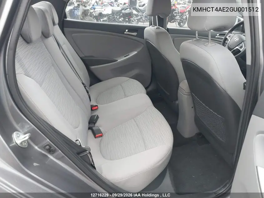 2016 HYUNDAI ACCENT VIN KMHCT4AE2GU001512 — фото 8