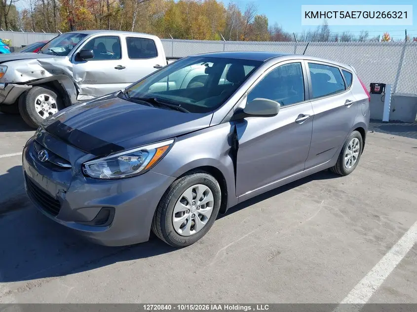 2016 HYUNDAI ACCENT VIN KMHCT5AE7GU266321 — фото 2