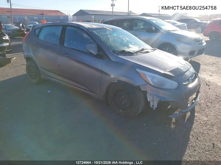 HYUNDAI ACCENT 2016, VIN KMHCT5AE8GU254758