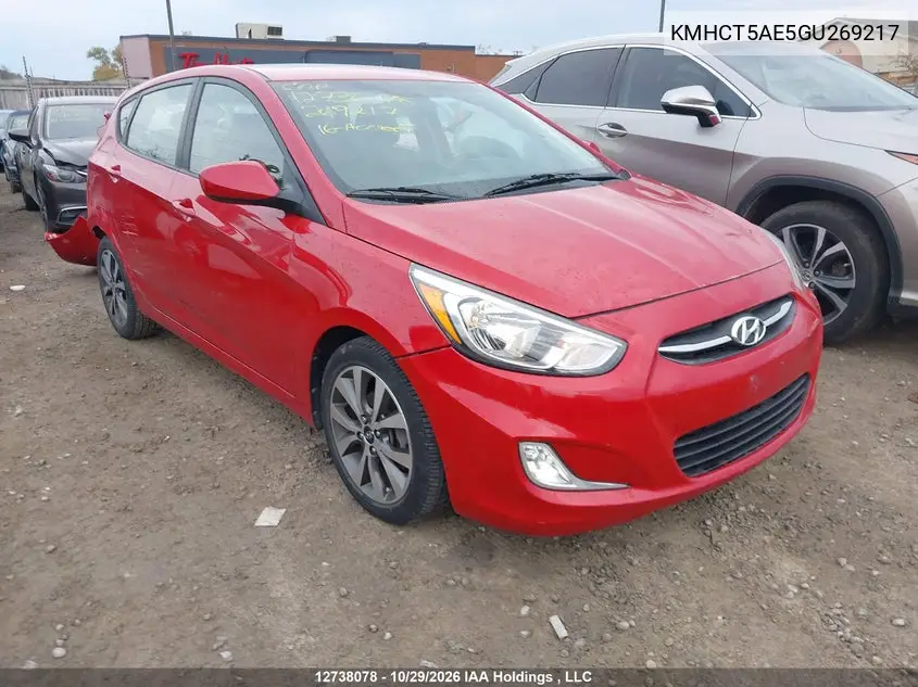 HYUNDAI ACCENT 2016, VIN KMHCT5AE5GU269217
