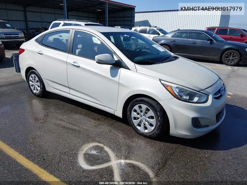 HYUNDAI ACCENT 2016, VIN KMHCT4AE9GU017979