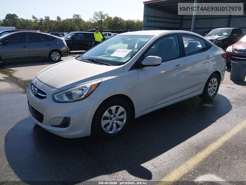2016 HYUNDAI ACCENT VIN KMHCT4AE9GU017979 — фото 2