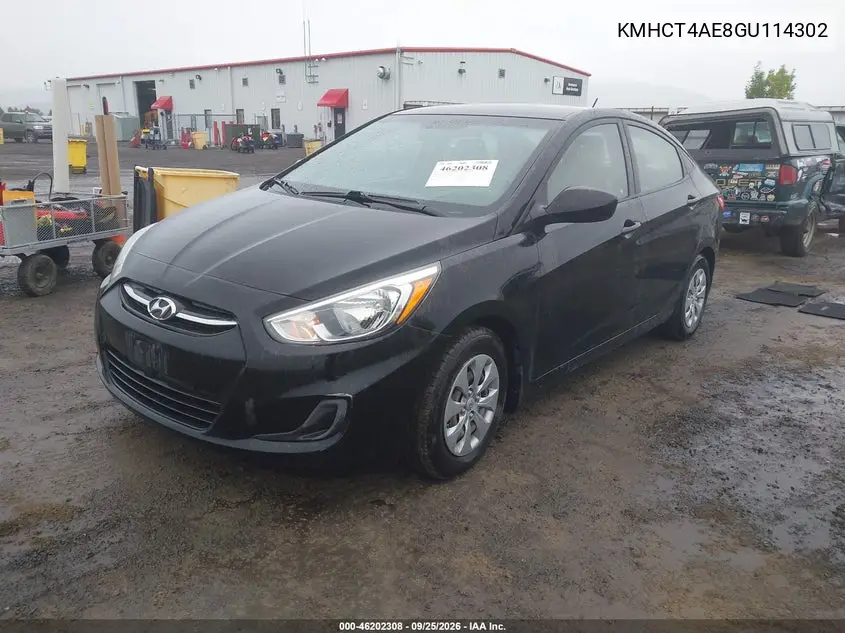 2016 HYUNDAI ACCENT VIN KMHCT4AE8GU114302 — фото 2