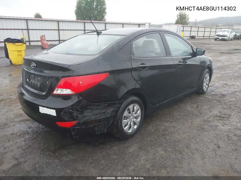 2016 HYUNDAI ACCENT VIN KMHCT4AE8GU114302 — фото 4