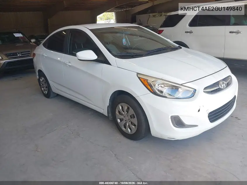 HYUNDAI ACCENT 2016, VIN KMHCT4AE2GU149840