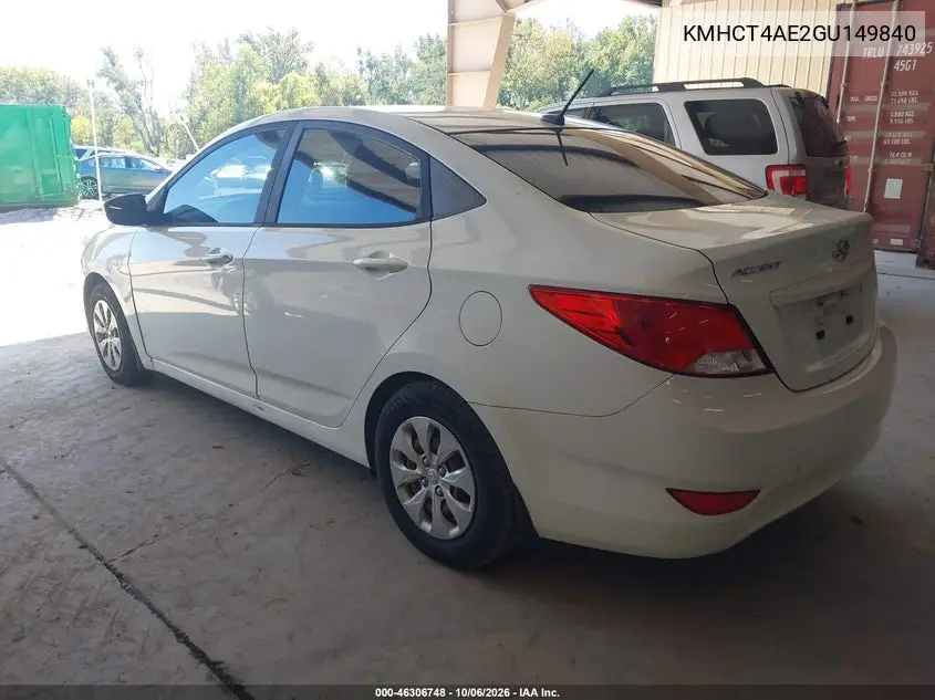 2016 HYUNDAI ACCENT VIN KMHCT4AE2GU149840 — фото 3