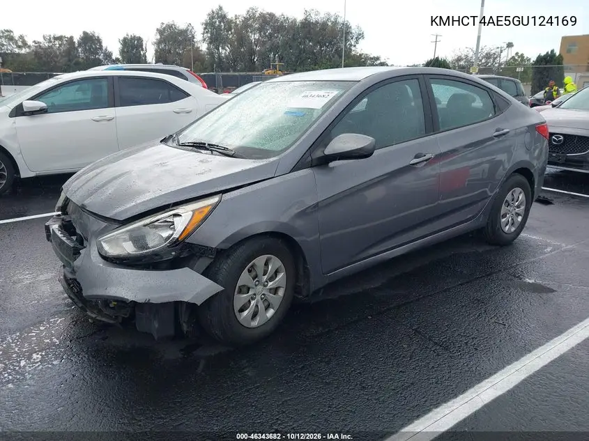 2016 HYUNDAI ACCENT VIN KMHCT4AE5GU124169 — фото 2