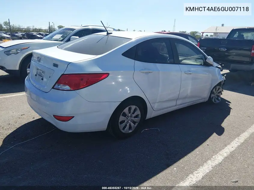 2016 HYUNDAI ACCENT VIN KMHCT4AE6GU007118 — фото 4