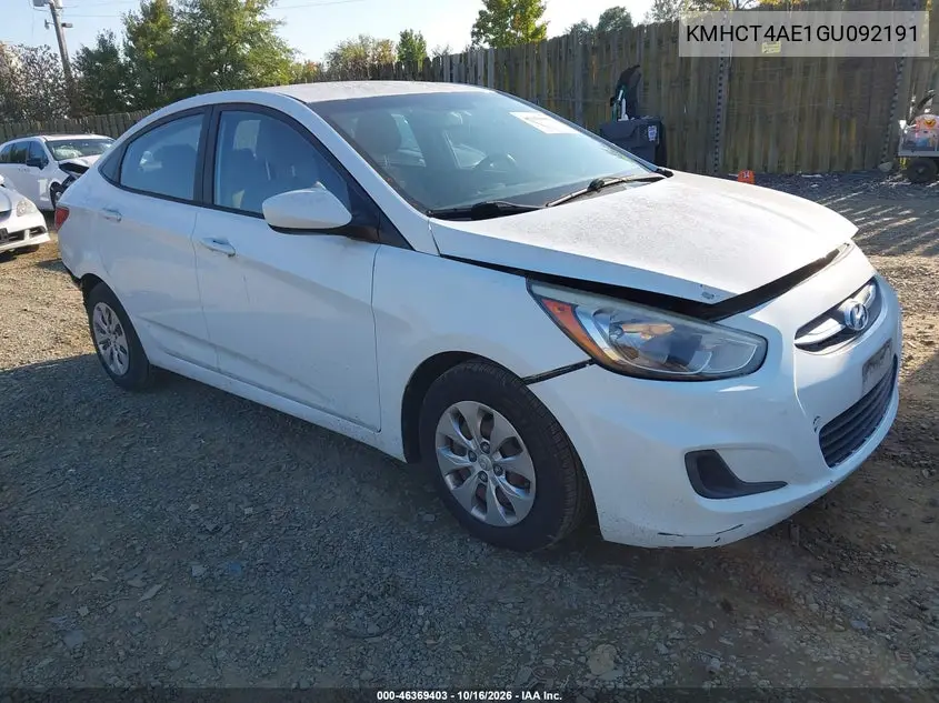 HYUNDAI ACCENT 2016, VIN KMHCT4AE1GU092191