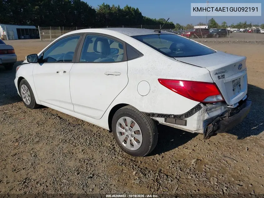 2016 HYUNDAI ACCENT VIN KMHCT4AE1GU092191 — фото 3