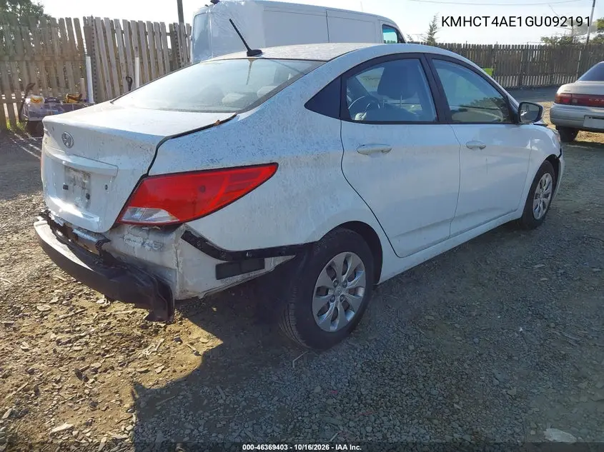 2016 HYUNDAI ACCENT VIN KMHCT4AE1GU092191 — фото 4