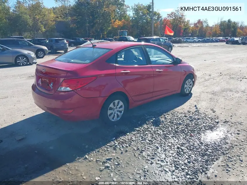 2016 HYUNDAI ACCENT VIN KMHCT4AE3GU091561 — фото 4