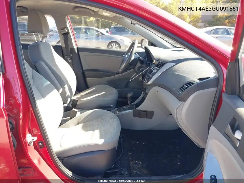 2016 HYUNDAI ACCENT VIN KMHCT4AE3GU091561 — фото 5