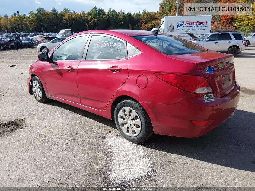 2016 HYUNDAI ACCENT VIN KMHCT4AE1GU104503 — фото 3