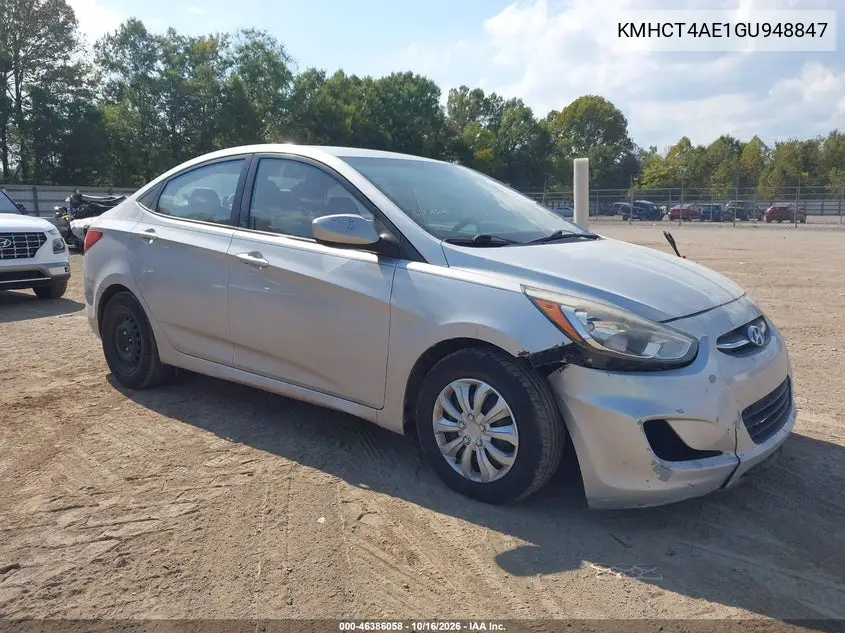 HYUNDAI ACCENT 2016, VIN KMHCT4AE1GU948847