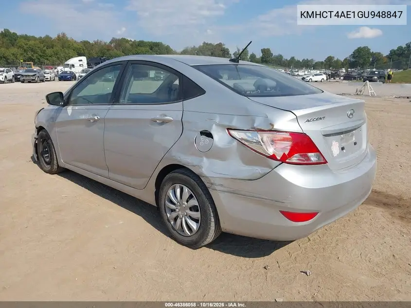 2016 HYUNDAI ACCENT VIN KMHCT4AE1GU948847 — фото 3