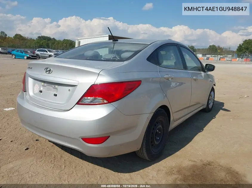 2016 HYUNDAI ACCENT VIN KMHCT4AE1GU948847 — фото 4