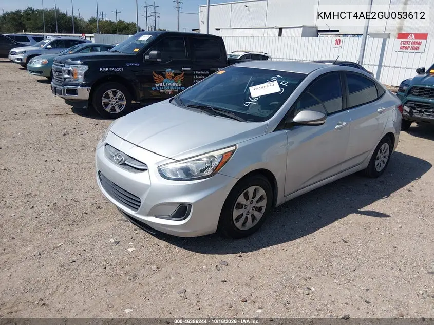 2016 HYUNDAI ACCENT VIN KMHCT4AE2GU053612 — фото 2