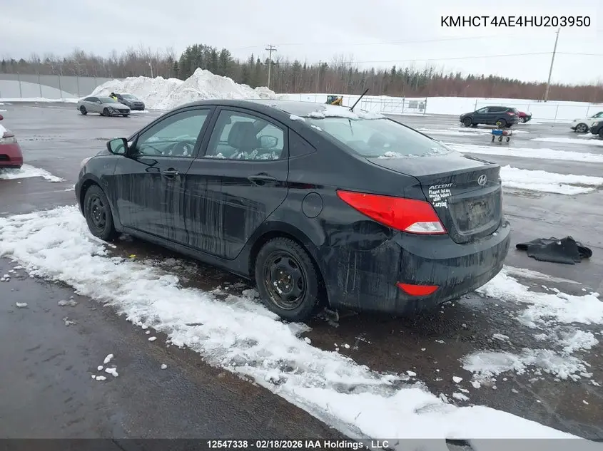 2017 HYUNDAI ACCENT VIN KMHCT4AE4HU203950 — фото 3