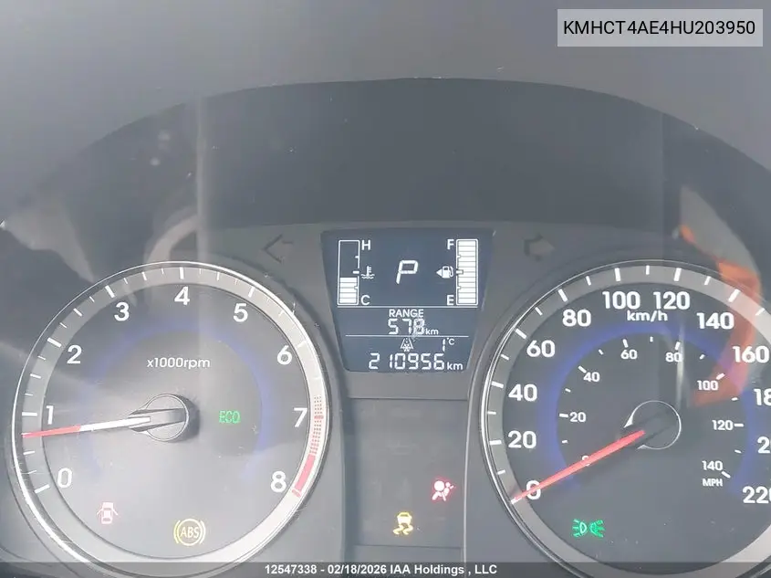 2017 HYUNDAI ACCENT VIN KMHCT4AE4HU203950 — фото 7