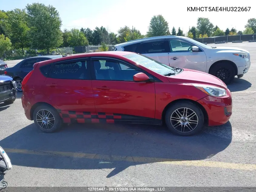 2017 HYUNDAI ACCENT VIN KMHCT5AE4HU322667 — фото 13