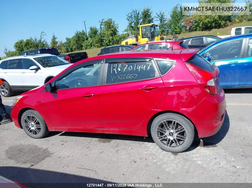 2017 HYUNDAI ACCENT VIN KMHCT5AE4HU322667 — фото 14
