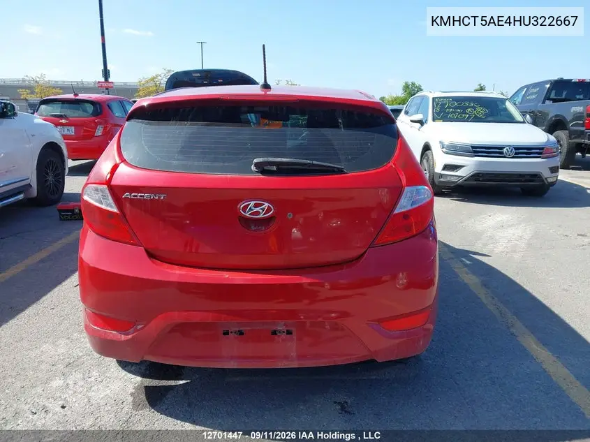 2017 HYUNDAI ACCENT VIN KMHCT5AE4HU322667 — фото 16