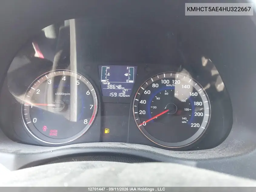 2017 HYUNDAI ACCENT VIN KMHCT5AE4HU322667 — фото 7