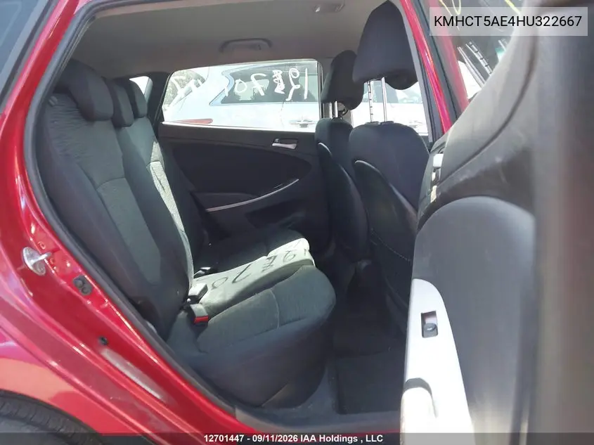 2017 HYUNDAI ACCENT VIN KMHCT5AE4HU322667 — фото 8