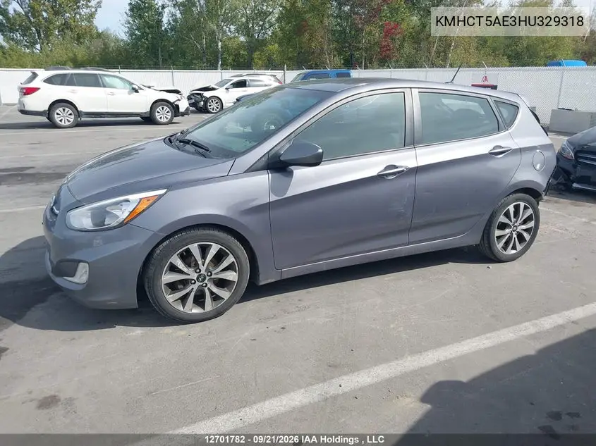 2017 HYUNDAI ACCENT VIN KMHCT5AE3HU329318 — фото 15
