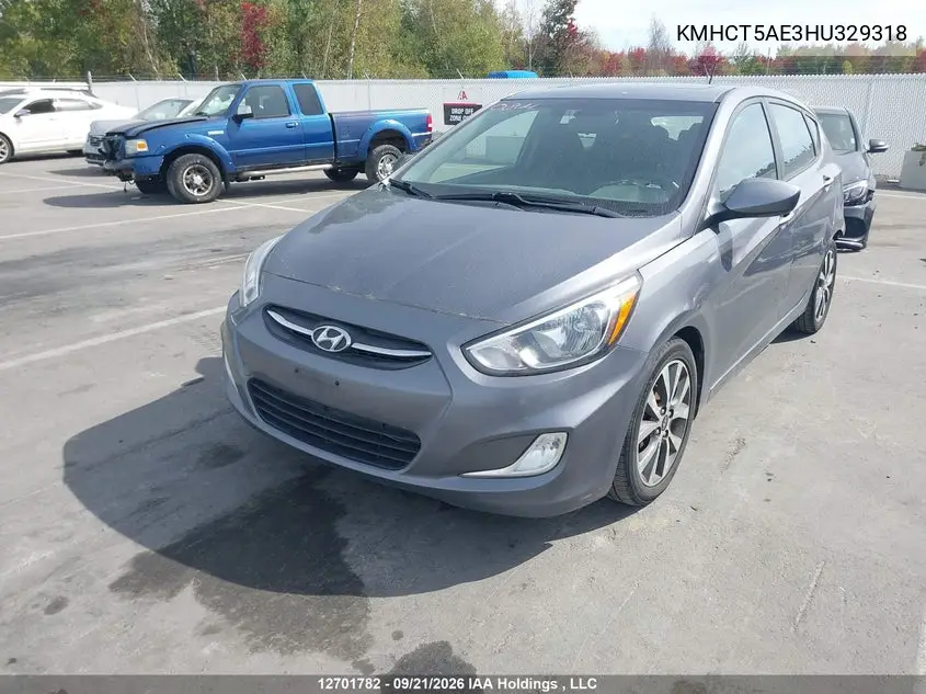 2017 HYUNDAI ACCENT VIN KMHCT5AE3HU329318 — фото 2