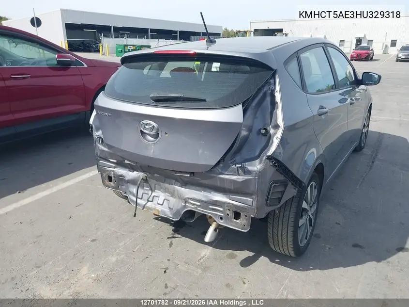 2017 HYUNDAI ACCENT VIN KMHCT5AE3HU329318 — фото 4