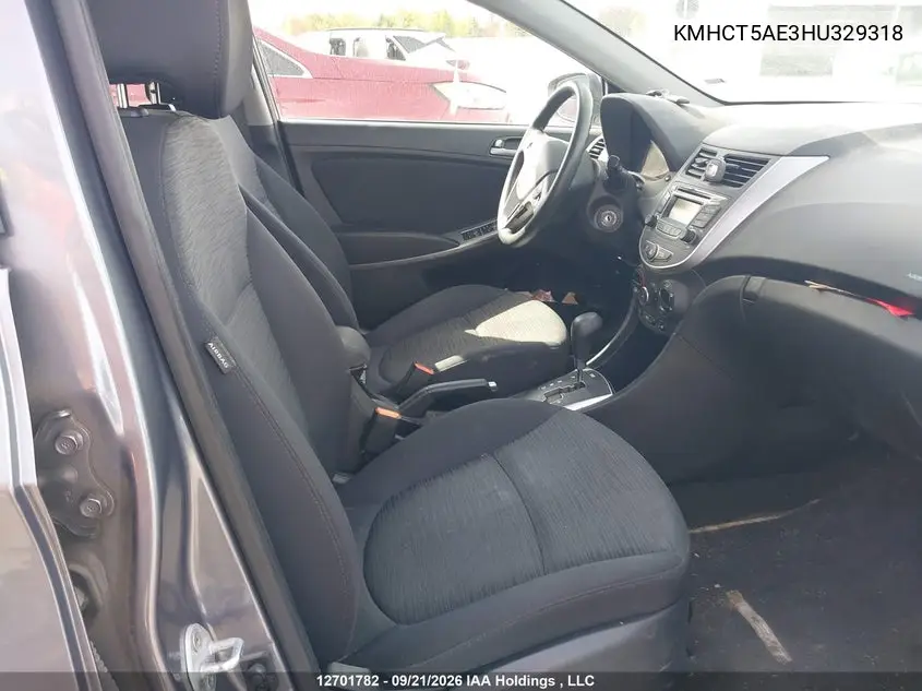 2017 HYUNDAI ACCENT VIN KMHCT5AE3HU329318 — фото 5