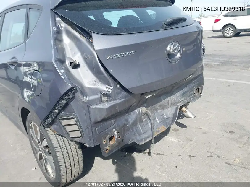 2017 HYUNDAI ACCENT VIN KMHCT5AE3HU329318 — фото 6