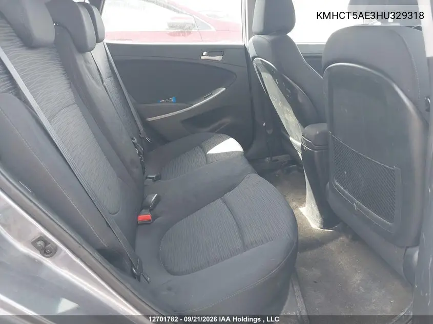 2017 HYUNDAI ACCENT VIN KMHCT5AE3HU329318 — фото 8