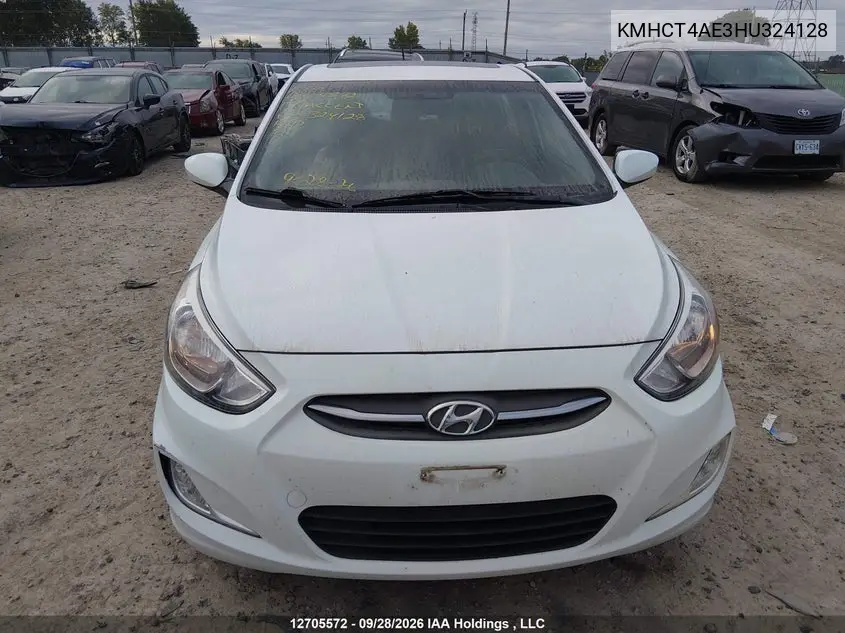 2017 HYUNDAI ACCENT VIN KMHCT4AE3HU324128 — фото 11