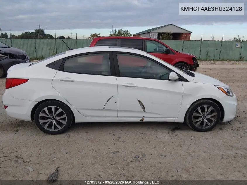 2017 HYUNDAI ACCENT VIN KMHCT4AE3HU324128 — фото 12