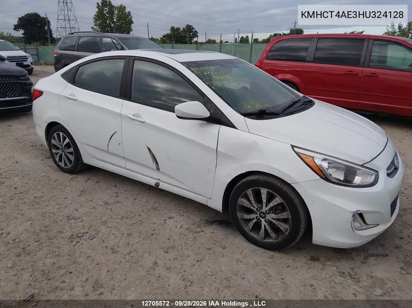 2017 HYUNDAI ACCENT VIN KMHCT4AE3HU324128 — фото 6