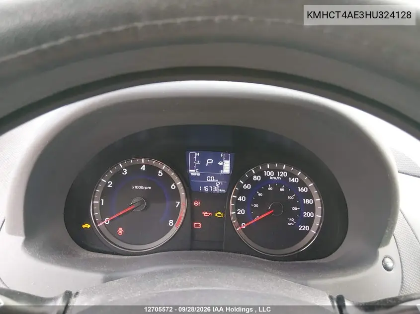 2017 HYUNDAI ACCENT VIN KMHCT4AE3HU324128 — фото 7