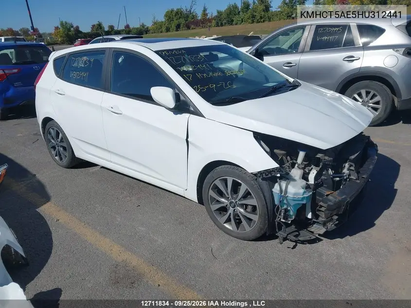 HYUNDAI ACCENT 2017, VIN KMHCT5AE5HU312441