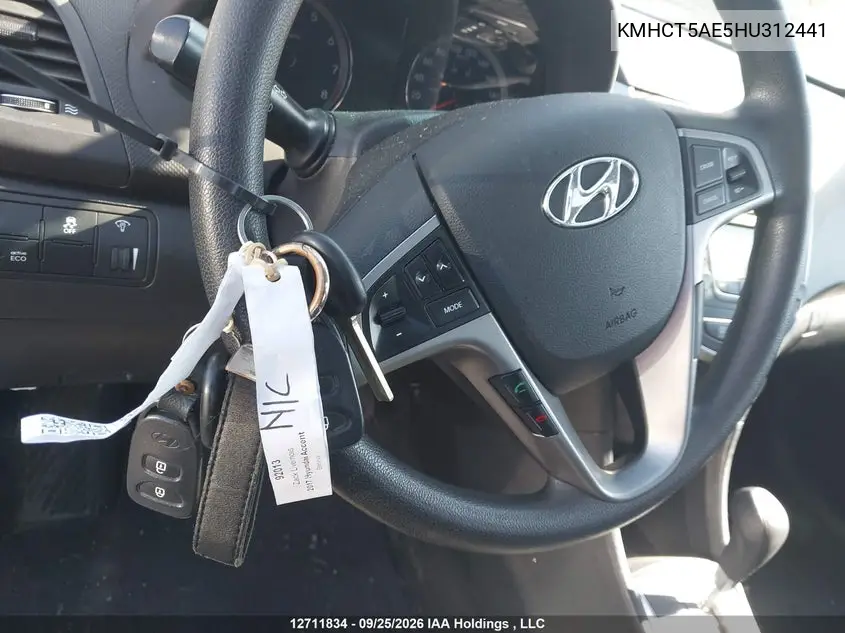 2017 HYUNDAI ACCENT VIN KMHCT5AE5HU312441 — фото 11
