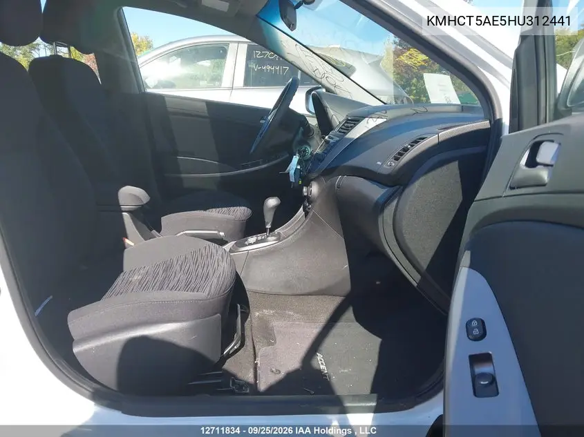 2017 HYUNDAI ACCENT VIN KMHCT5AE5HU312441 — фото 5