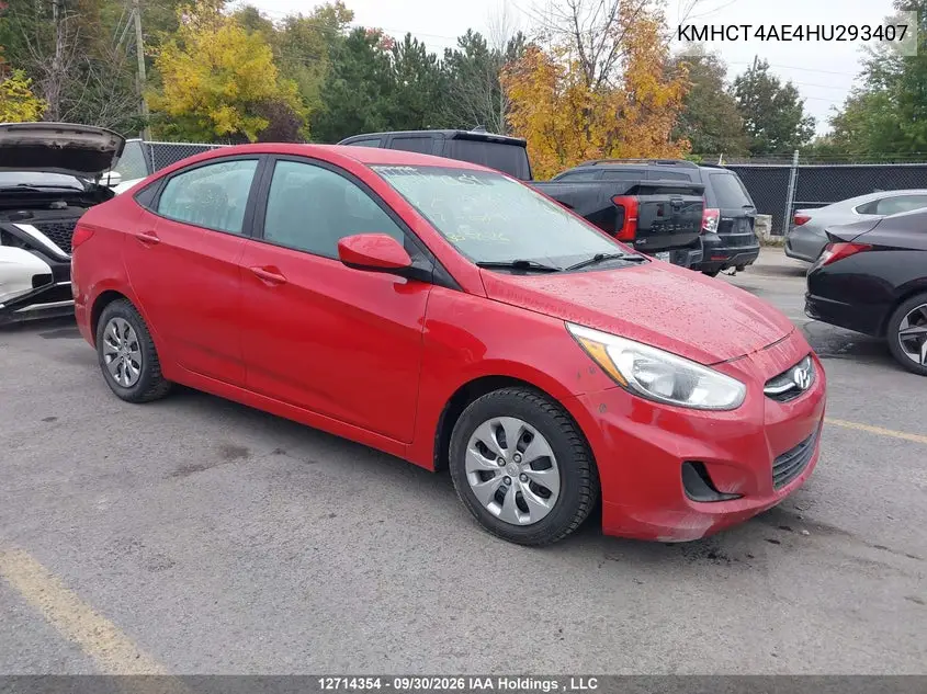 HYUNDAI ACCENT 2017, VIN KMHCT4AE4HU293407